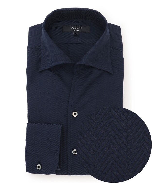 JOSEPH HOMME 【ドレスシャツ】ツイルヘリンボンクレイジー ネイビー系