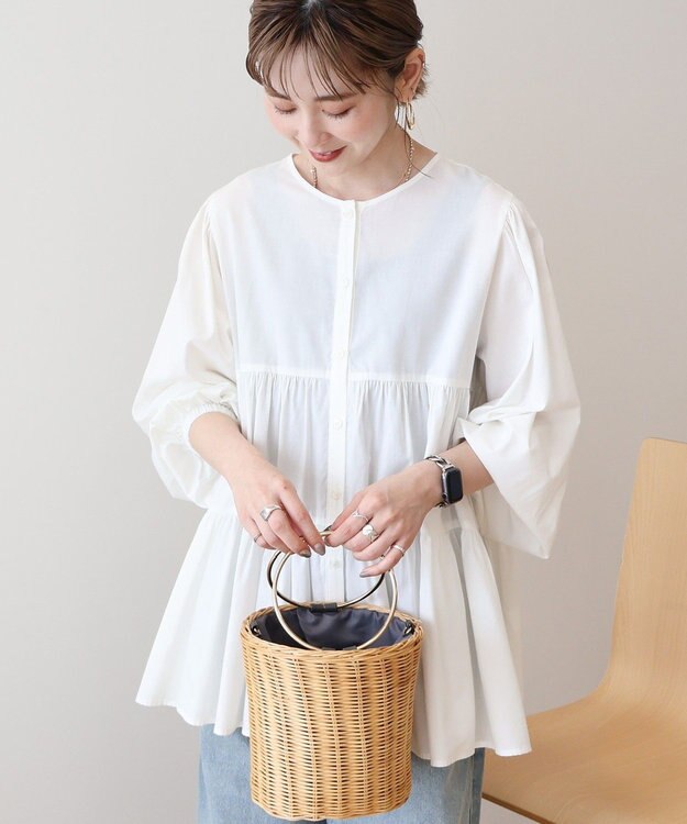 AMERICAN HOLIC 【先行予約】【WEB限定】ティアードギャザーブラウス Off White