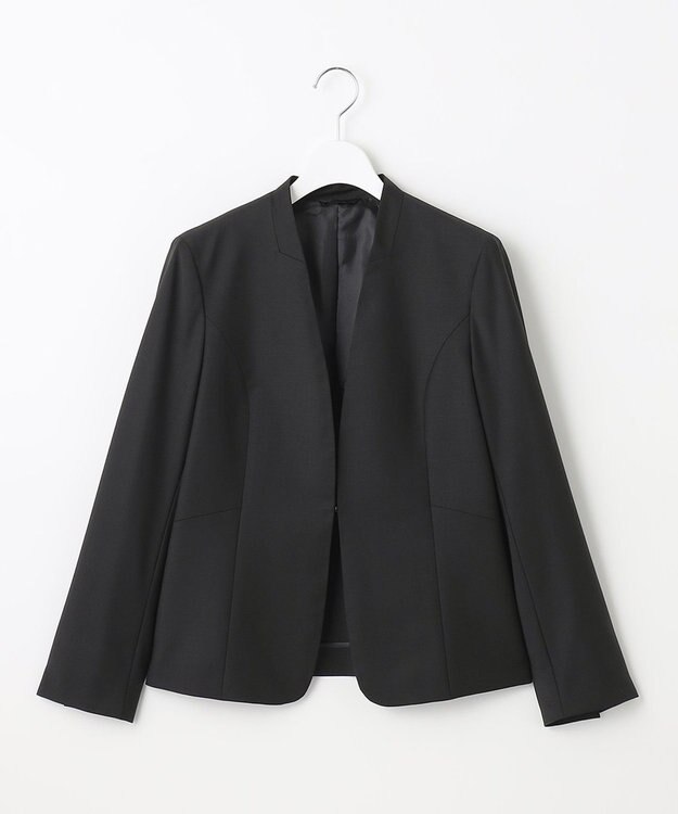 J.PRESS LADIES BAHARIYE SOLID ノーカラー ジャケット ブラック系