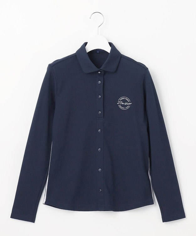 23区GOLF 【WOMEN】【UVケア】カラーシャツ ネイビー系