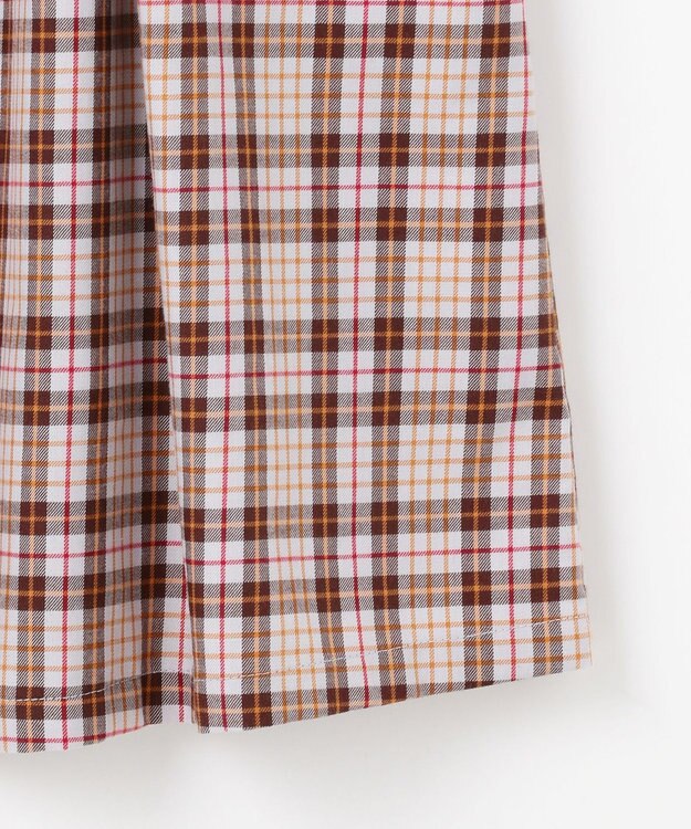 組曲 KIDS 【110-140㎝】リセチェックシャツ ワンピース グレー×ブラウン系