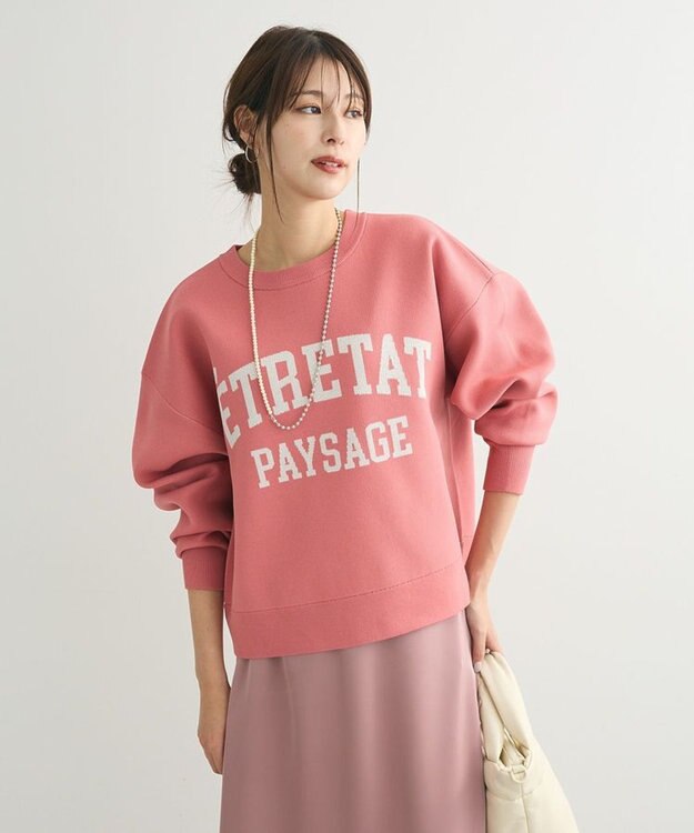 Green Parks ロゴラメニットプルオーバー Pink