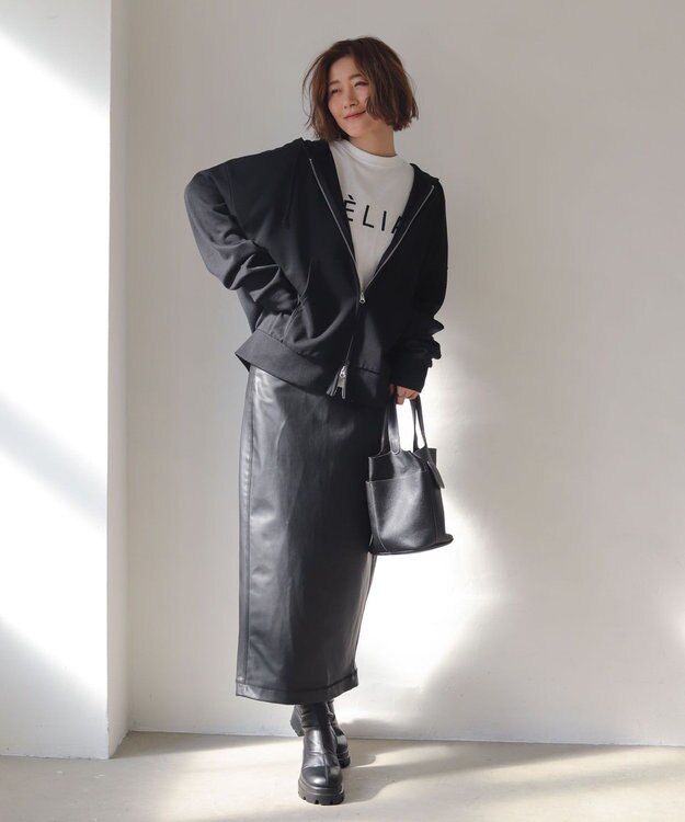 WEGO 【ユニセックス着用ITEM/MLサイズ展開】コンパクトフィットダブルZIPパーカー ブラック