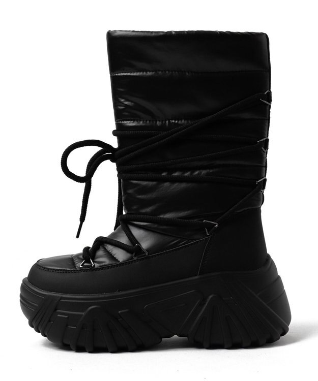 WEGO レースアップパテッドブーツ ブラック