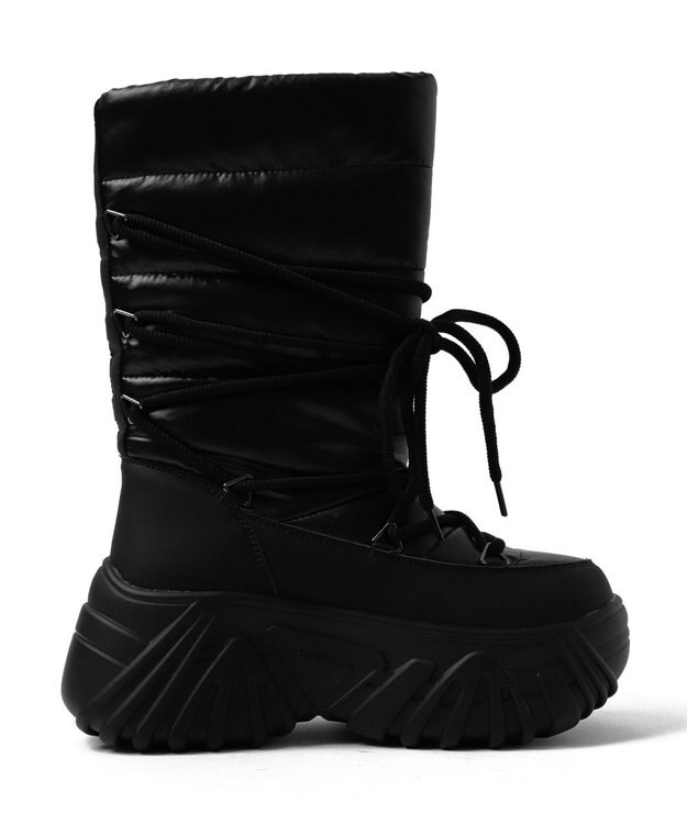 WEGO レースアップパテッドブーツ ブラック