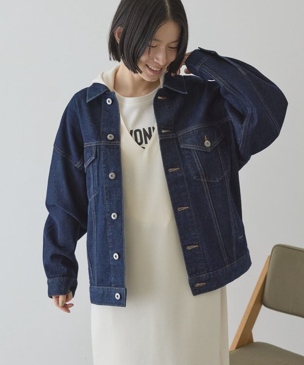 AMERICAN HOLIC ロング丈デニムジャケット One Wash