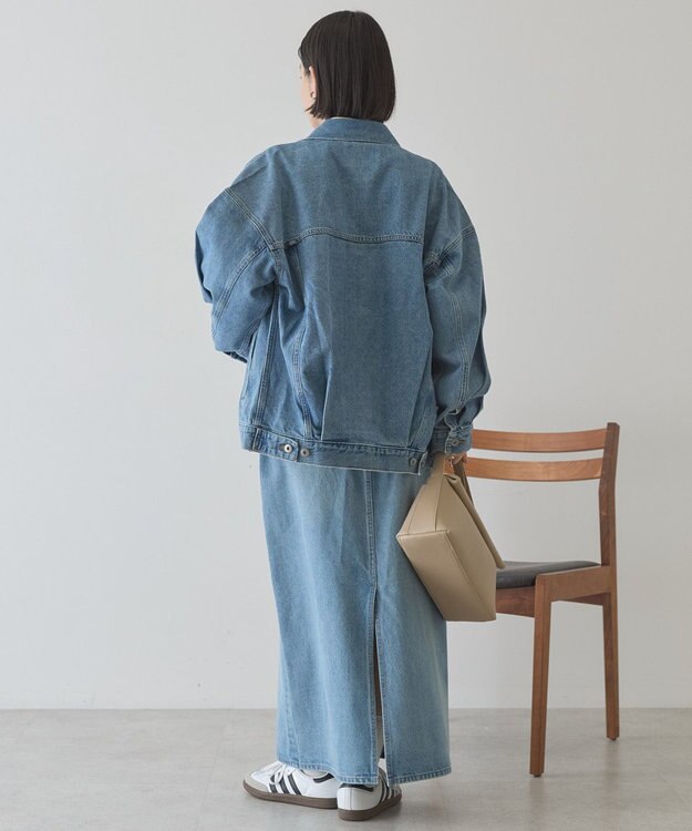 AMERICAN HOLIC ロング丈デニムジャケット Light Indigo