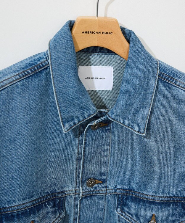 AMERICAN HOLIC ロング丈デニムジャケット Light Indigo