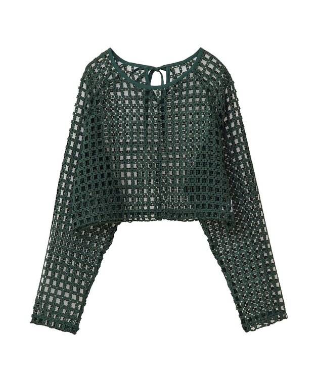 Green Parks ・ＳＵＧＡＲ　ＳＰＯＯＮ　フラワーメッシュプルオーバー Green