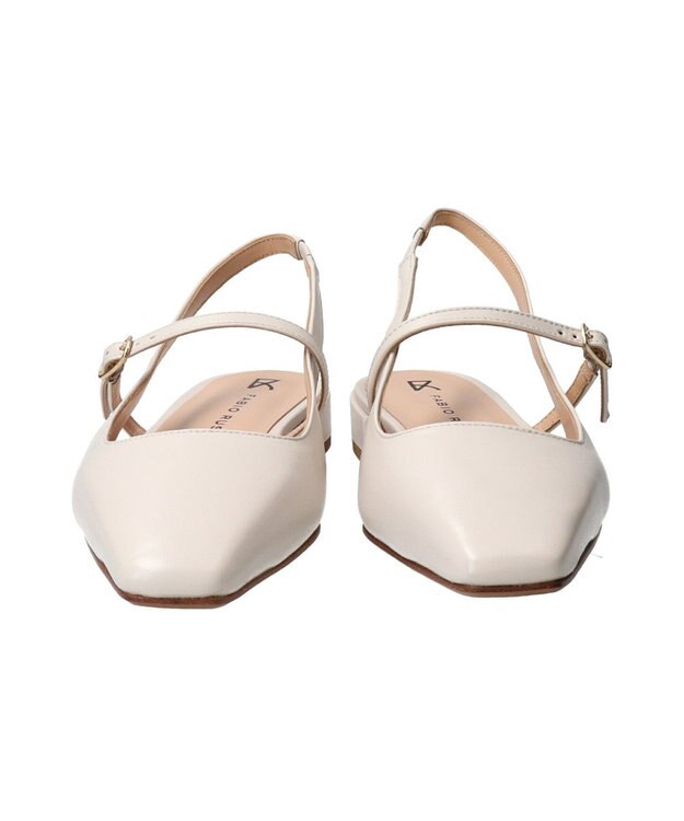 INTER-CHAUSSURES 【FABIO RUSCONI】スクエアトウワンストラップバックバンド アイボリー