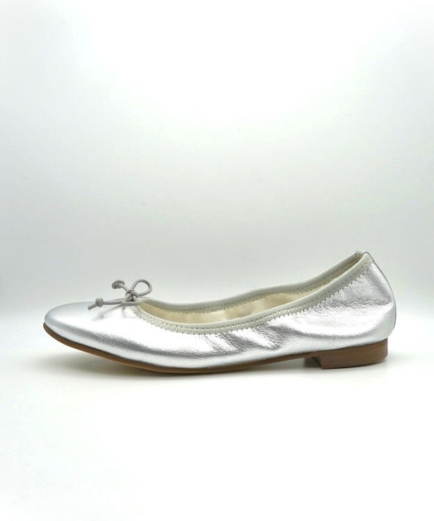nouvelleRobe Oū サイズ追加【本革・高反発】Round ラウンドトゥ メタリックバレエシューズ シルバー