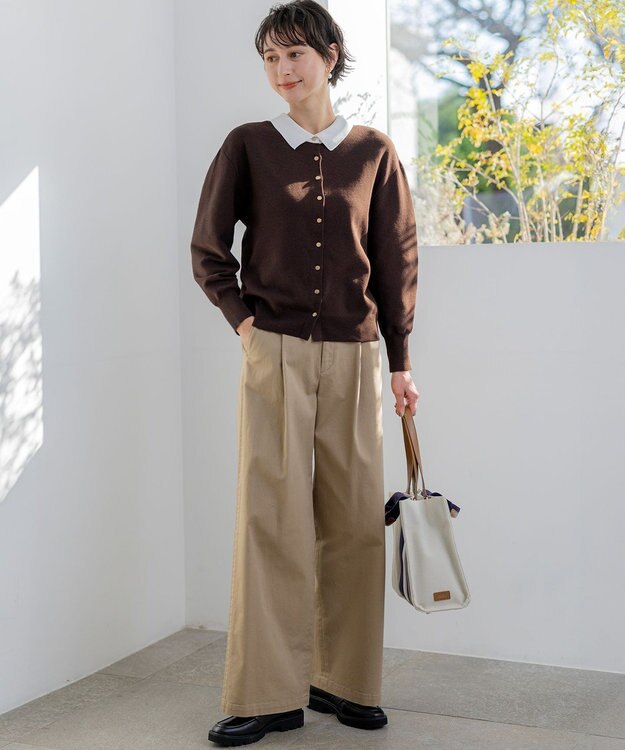 23区 【先行予約】ストライプキャンバス トートバッグ ベージュコンビ