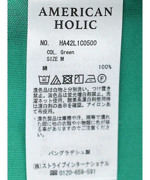 AMERICAN HOLIC ラウンド切り替えカットプルオーバー Green