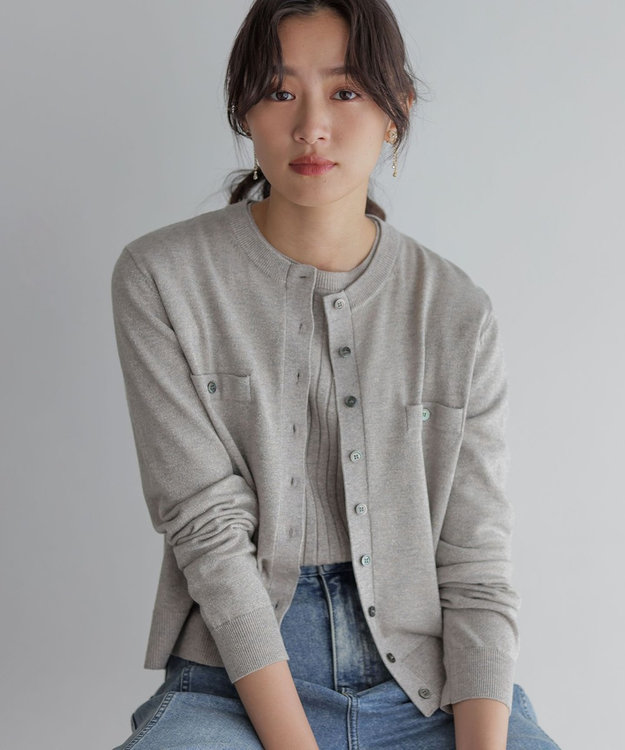 組曲 S ラメアンサンブル ニット グレージュ系