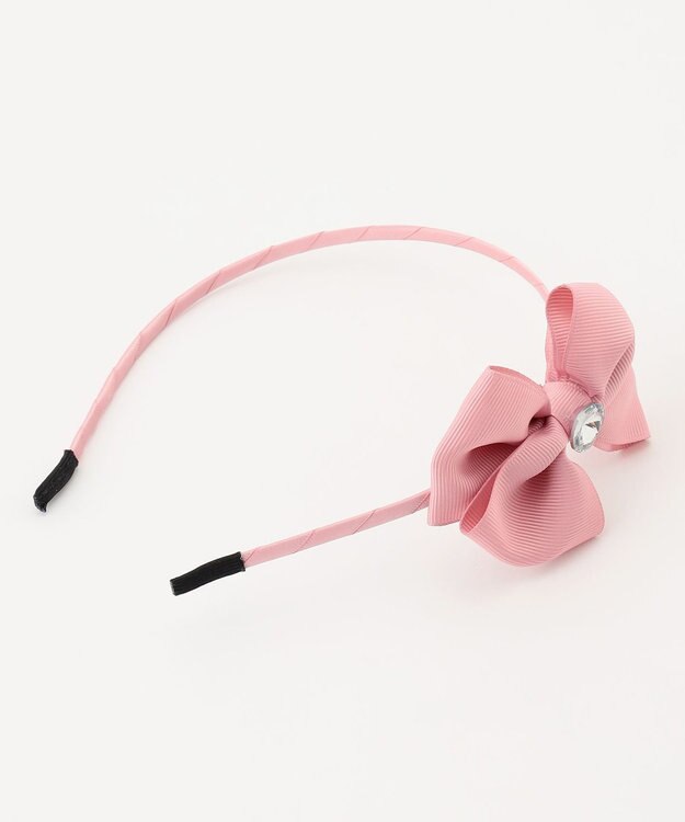 ANY KIDS リボン×ビジューカチューシャ ピンク
