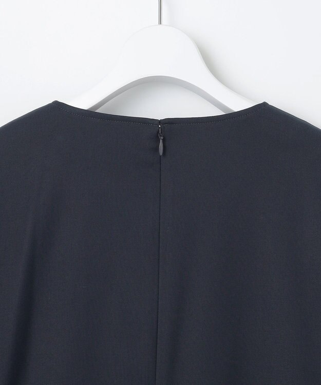 J.PRESS LADIES L 【洗える】T/Rウォッシャブルギャバ パール釦 ワンピース ネイビー系