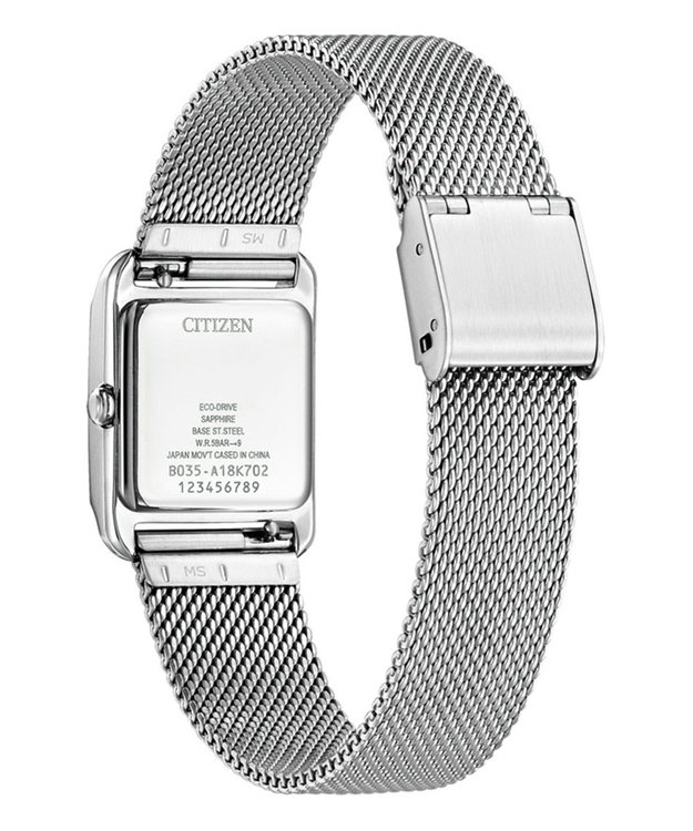 CITIZEN 【光発電エコ・ドライブ】ハンサムなスクエアケース 替えバンド付き シルバー ブルー シルバー