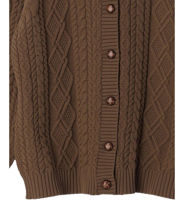 CRAFT STANDARD BOUTIQUE リサイクルポリエステルケーブルカーディガン Brown