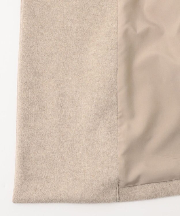 自由区 【WEB限定】ブラッシュドビーバー ショート丈ノーカラーコート ベージュ系