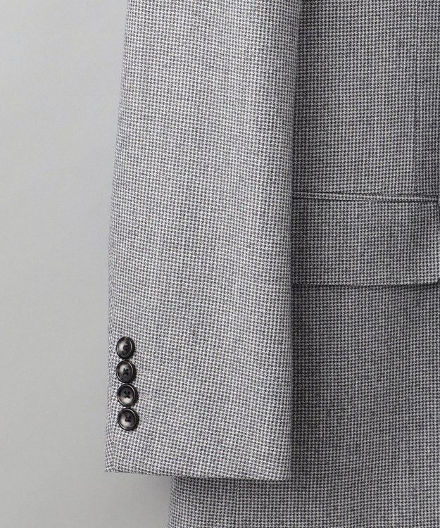 GOTAIRIKU 【CANONICO/カノニコ】サキソニーウールコットンブレンド ジャケット_グレー千鳥柄 ライトグレー×千鳥格子