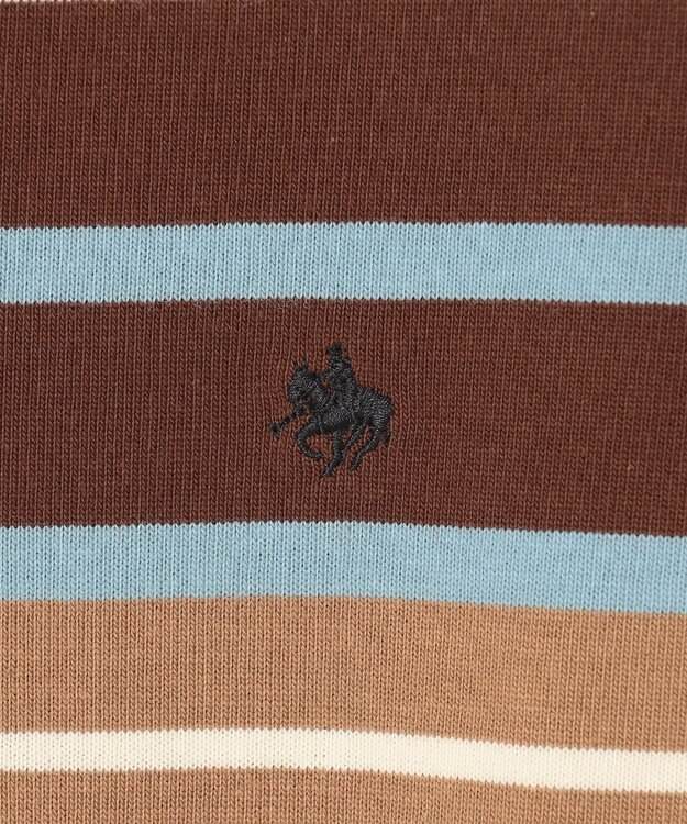 ANY 【POLO BCS別注】マルチカラー短丈ポロシャツ ブラウンボーダー