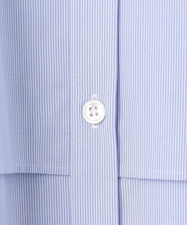 ICB 【洗える】 クリーンブロード クロップドブラウス ブルーストライプ系