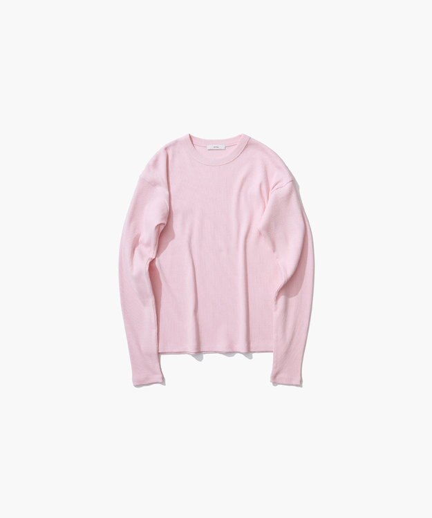 ATON RECYCLE SUVIN RIB | ロングスリーブＴシャツ PINK