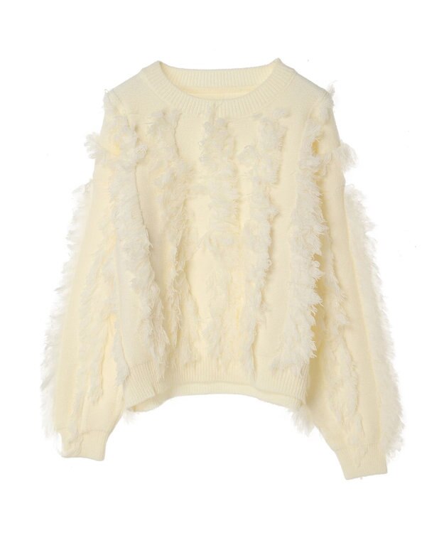 CRAFT STANDARD BOUTIQUE ボリュームフリンジニットプルオーバー Off White