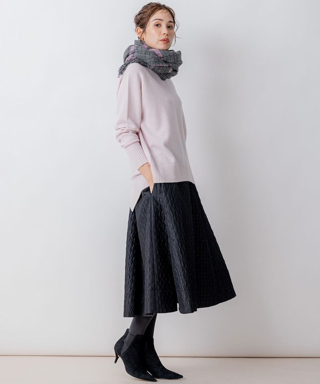 組曲 【8色展開・WEB限定】ウールカシミヤミックス ハイネック ニット アイスピンク系