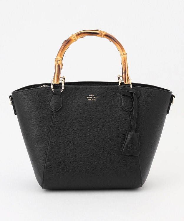 J.PRESS LADIES 【2way】バンブー バッグ ブラック系