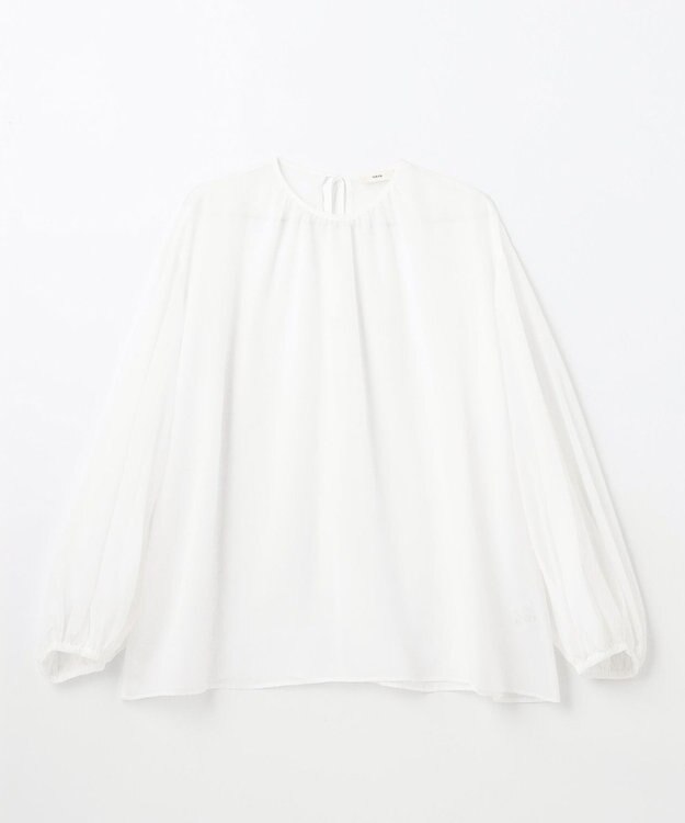 NAVE 【Nave】ブライトシアーボイル ギャザーブラウス ホワイト系