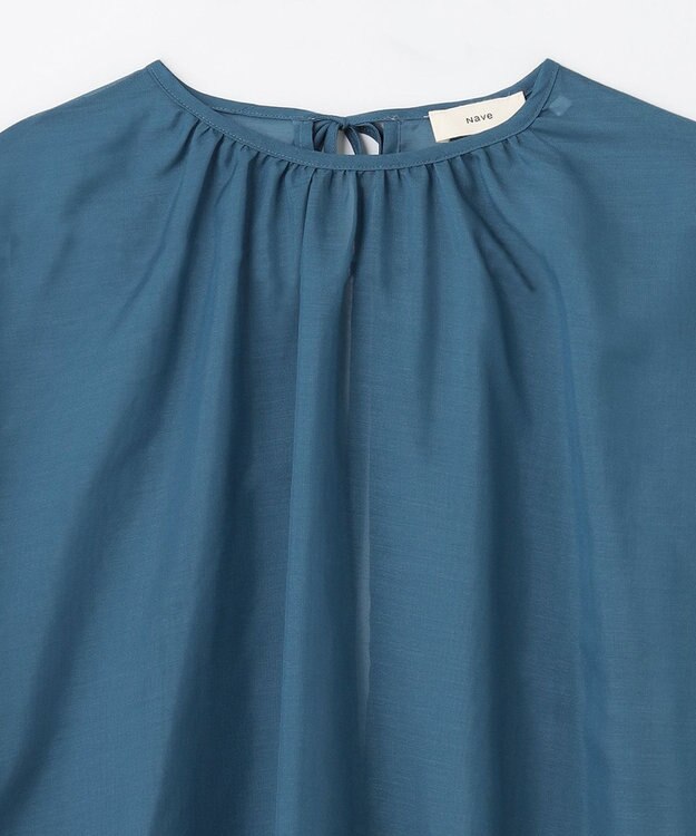 NAVE 【Nave】ブライトシアーボイル ギャザーブラウス ブルー系