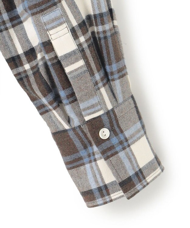 23区 【洗える】CANCLINI メルトン チェック ブラウス ブラウン系チェック