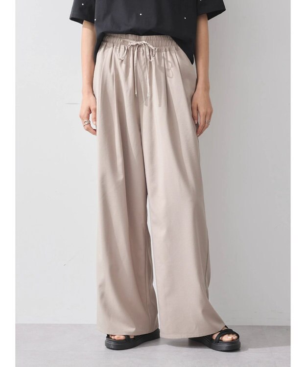 earth music&ecology ゆるてろワイドパンツ Beige