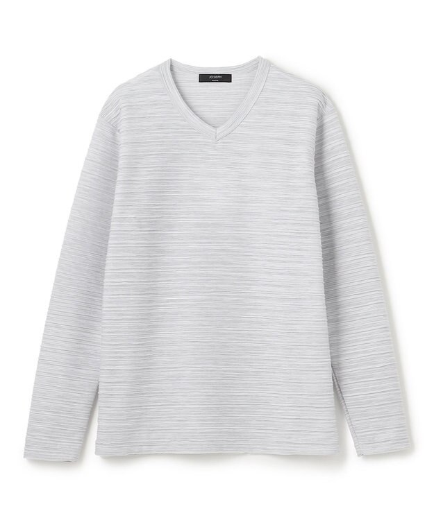 JOSEPH HOMME ストームリップル　Vネックカットソー ライトグレー系