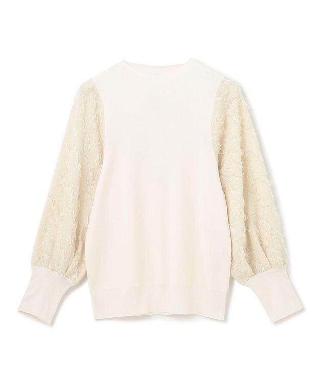 BEIGE， CLARISSE / ドッキングプルオーバーニット Ecru