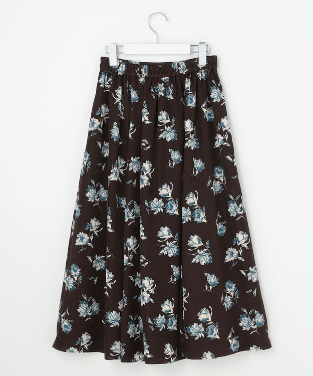 ANY SIS フラワータック スカート ブラウン系