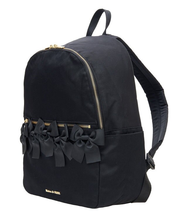 Maison de FLEUR 撥水加工フロントリボンリュック Black