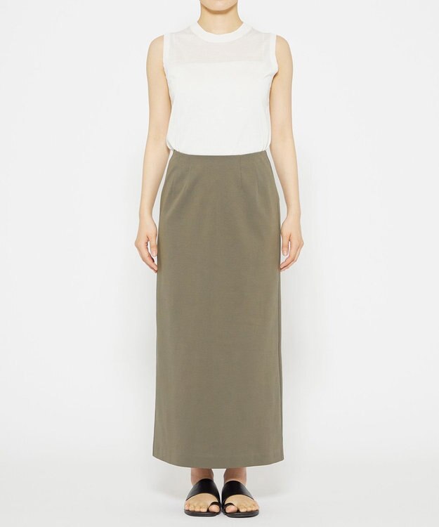 uncrave 【接触冷感・UVカット】ダブルフェイスジャージー スカート（uncrave STANDARD） オリーブ