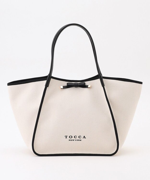 TOCCA 【A4サイズ対応】TRIM RIBBON CANVASTOTE トートバッグ ブラック系