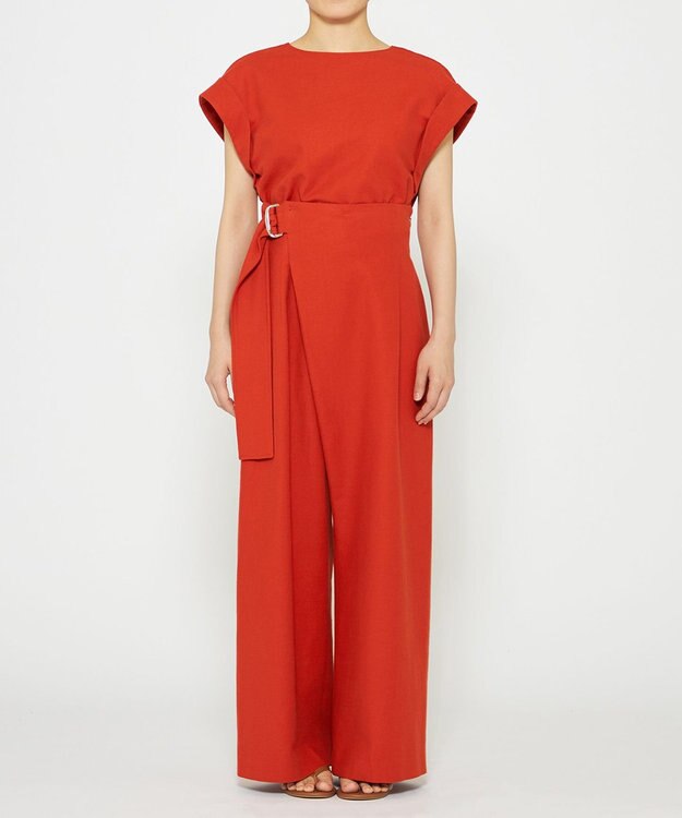 uncrave 【手洗い可】コットンリネンツイル パンツ（uncrave WHITE） スカーレット