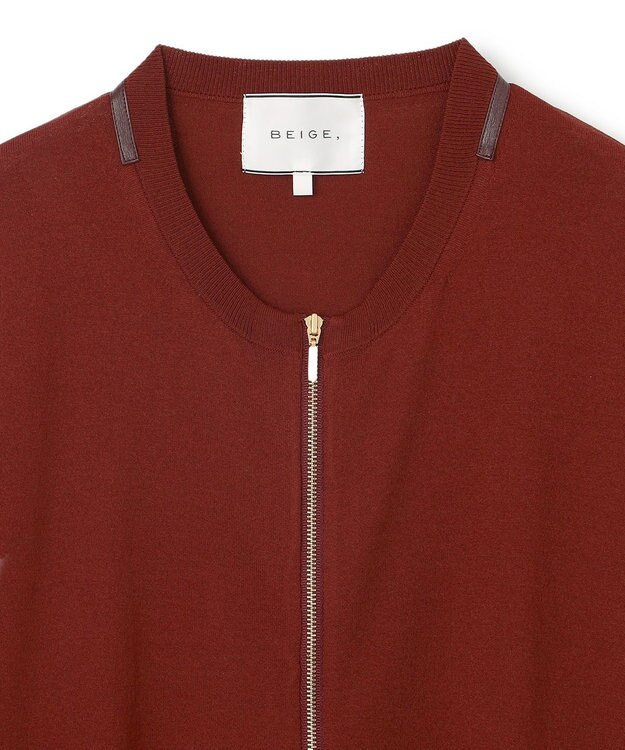 BEIGE， NADIA / ジップアップカーディガン Burgundy