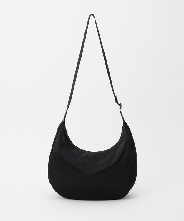 russet クラウズナイロンラウンドビッグショルダーバッグ(CE-1292) Black2（シルバー金具）