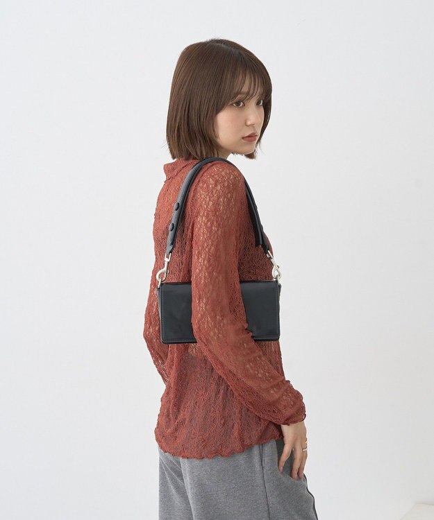 earth music&ecology ストレッチレースシャツ Brown