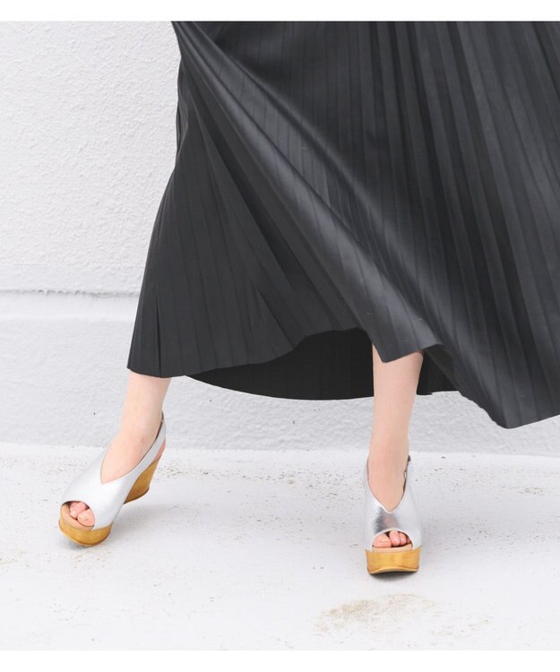 BONTRE 【BONTRE/ボントレ】ウッド調ウェッジサンダル/90502-RS シルバー