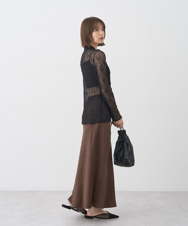 earth music&ecology ストレッチレースシャツ Black