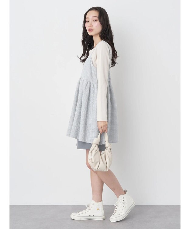 earth music&ecology ツイードキャミチュニック Blue