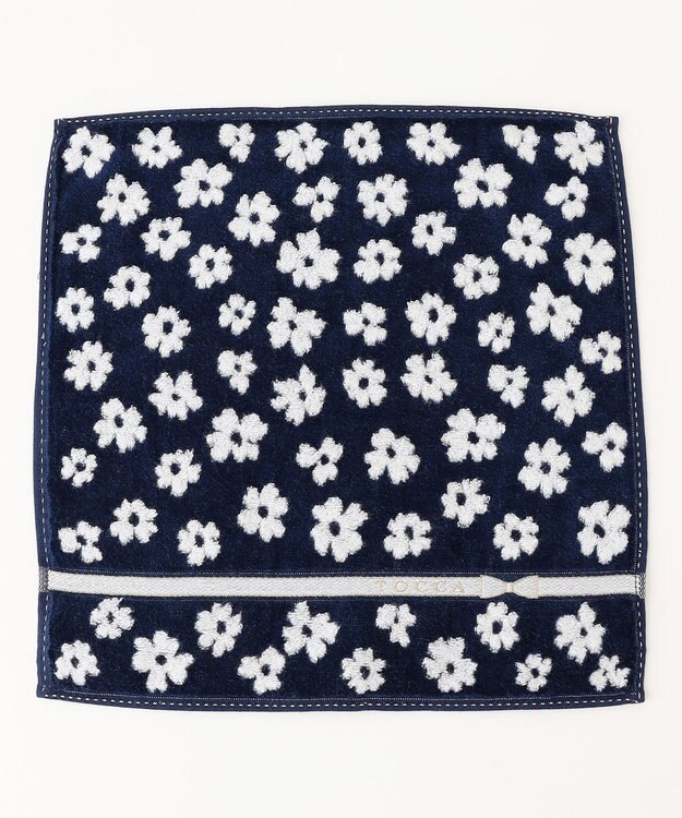 TOCCA WHITE FLOWER TOWELCHIEF タオルハンカチ ネイビー系