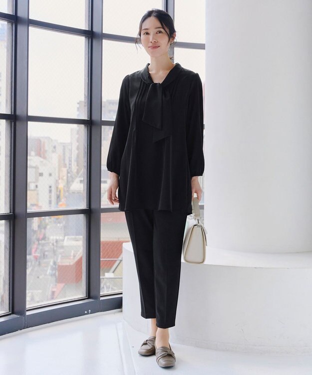 Tiaclasse 【洗える】ボウタイチュニック ブラック