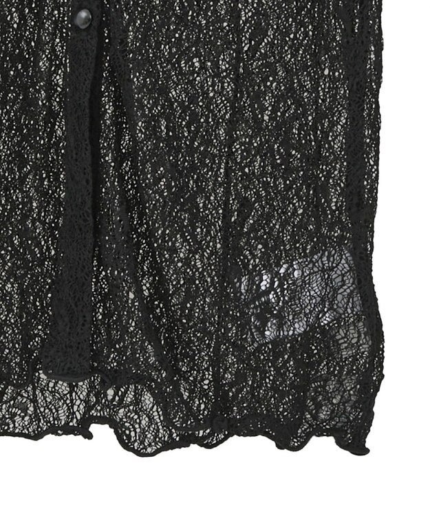 earth music&ecology ストレッチレースシャツ Black